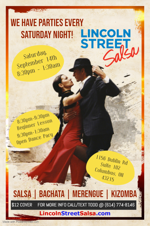 Lincoln Street Salsa Saturday, September 14th, 2019