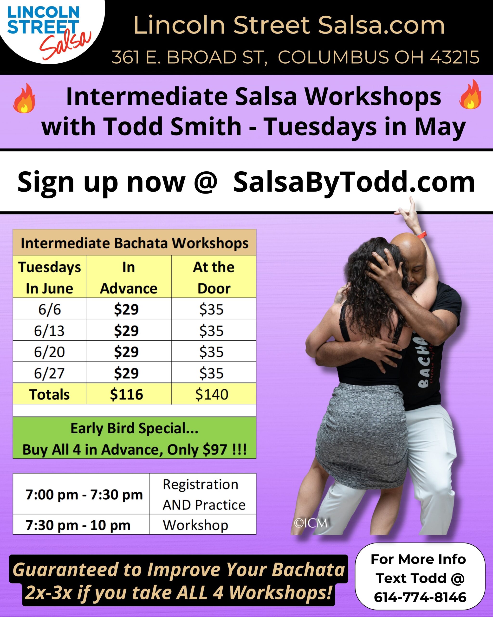 Bachata Dancing Columbus Ohio, Intermediate Bachata Workshop, Todd Smith